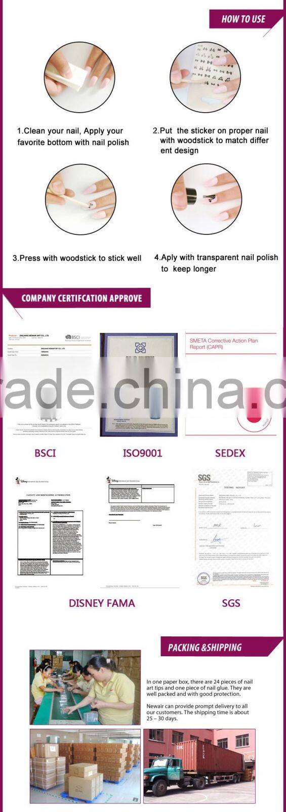 New Air Custom Fashional 3d Adhesive Acrylic Decoration Nail art