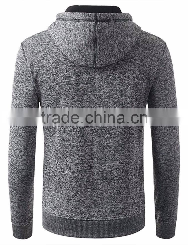 2017 oem supreme quality grey melange Drawstring Man Brand Your Own Hoodies