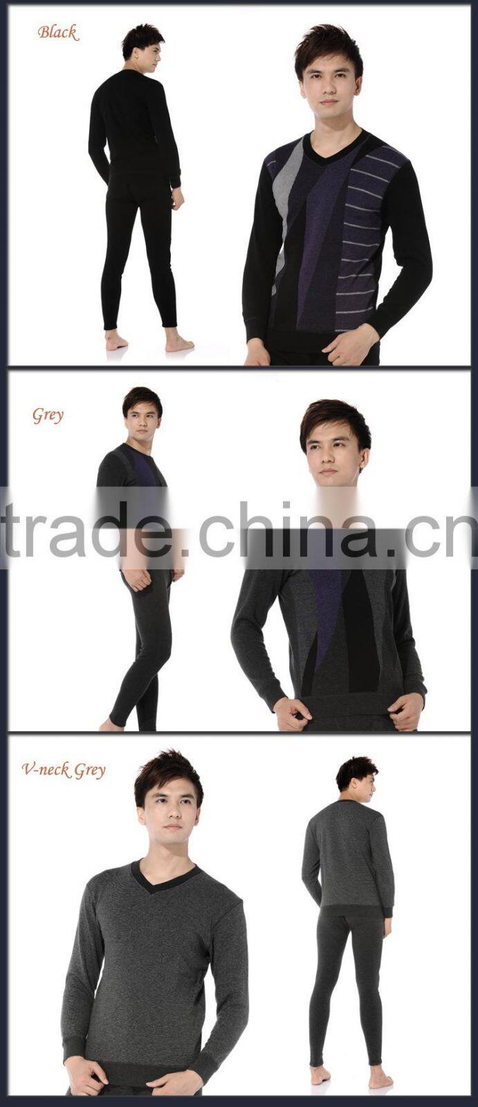 Top Brand 100% Cotton High Quality Men And Women Thermal Underwear Wool Warm Inside Jacquard Long John