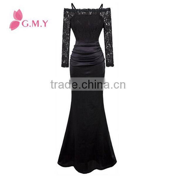 Women's Long Sleeve Mermaid Ruching Prom Dresses Floor-length Dresses Long Formal Gown