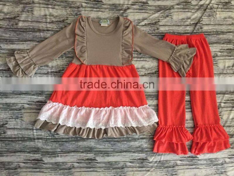 Wholesale children's boutique clothing fall ruffle outfits girls remake boutique outfits