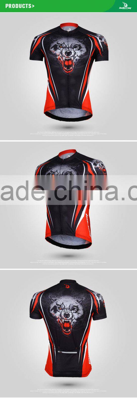 BEROY Wolf totem racing bike clothing,men's short sleeve cycling tops