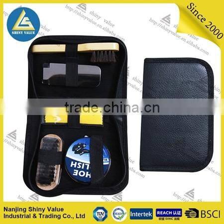Promotional gift type exported to Europe market PU shoe polish kit bag