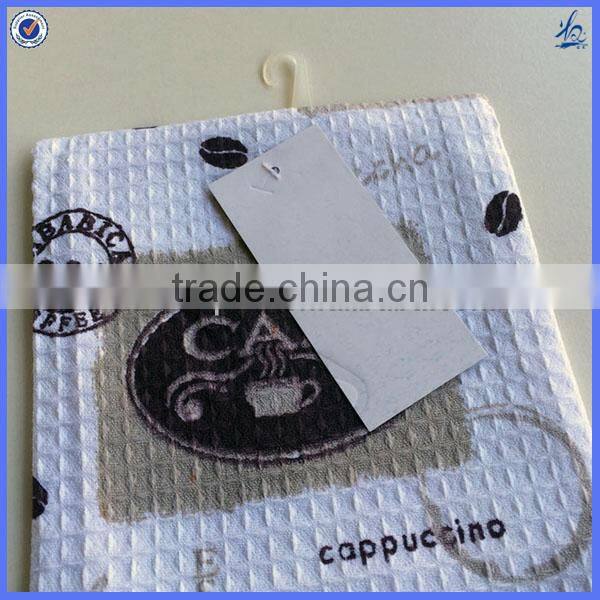 custom printed white cotton waffle weave kitchen towels