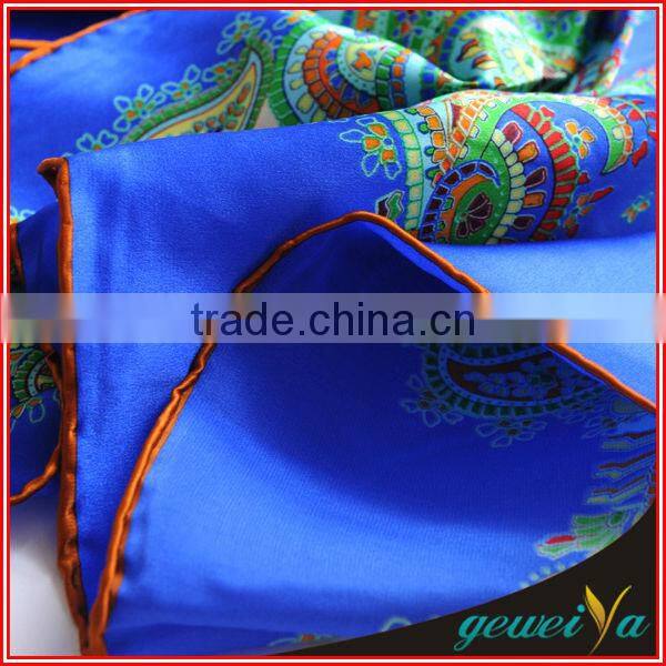 High Quality Hand Hemmed Printed Silk Islamic Scarf