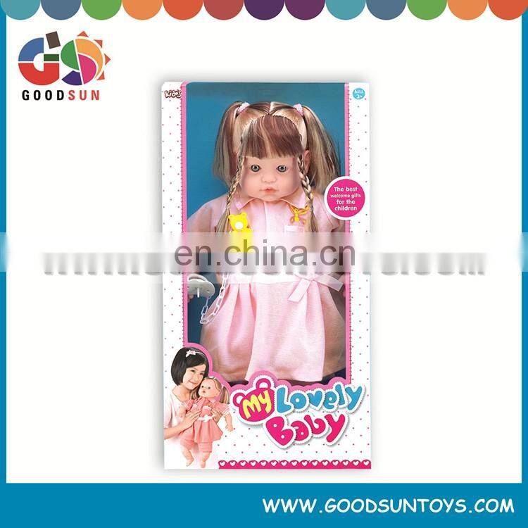 Lovely 18 inches smiling toy baby plastic toy doll girl toy doll real girl dolls