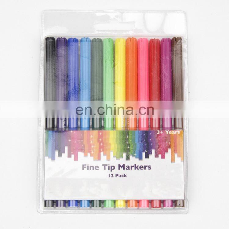 12 Colors Fine Line Washable Watercolor Markers Set for Kids Drawing