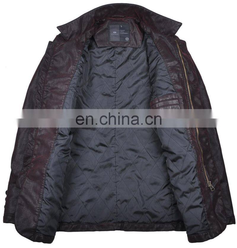 lastest fashion winter handsome parka mens quilted leather jacket