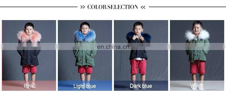 Winter childrens baby alpaca fur coats with big fur hood coat