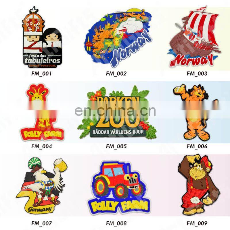 Cheap custom 3d raised rubber fridge magnet