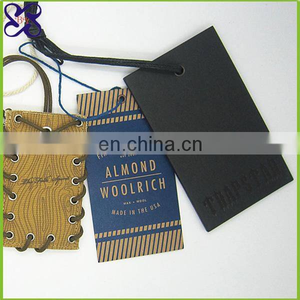 Denim hang tag safety pin garment thick hang tag for topcoat
