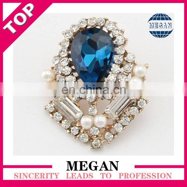 Long shape pearl rhinestone button for fashion coats