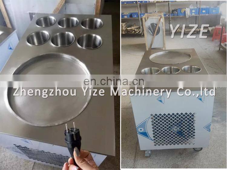 Fruit Fried Ice Cream Roll Machine Fry Flat Pan Ice Cream Machine