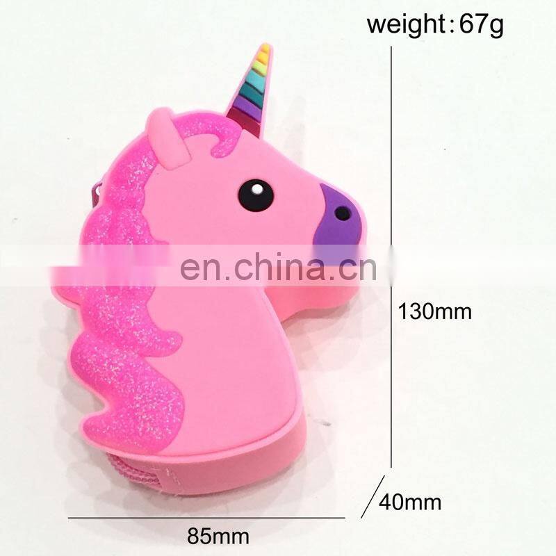 Customized 3D Rubber Dropping Small Purse Women Clutch Coin Wallet Promotion Zipper Wallet Silicone Bag