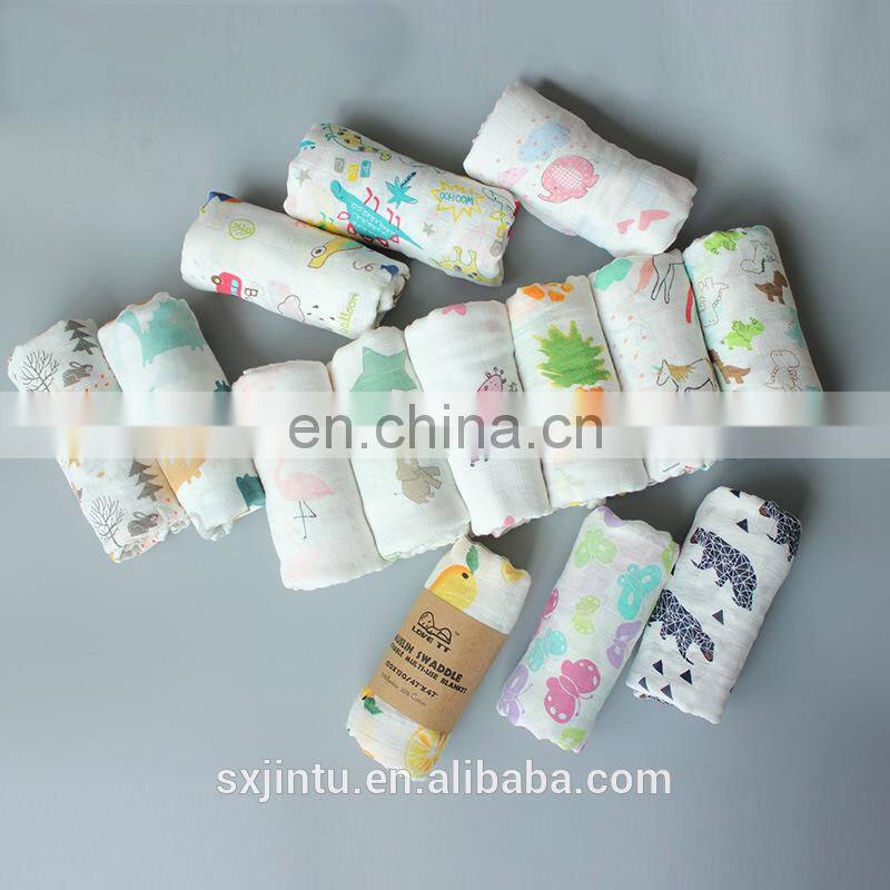Bamboo cotton cute mulsin blanket baby muslim swaddle gift blanket