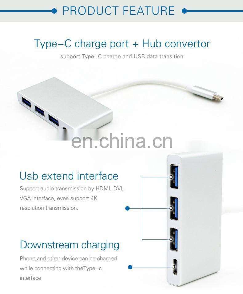 Aluminum multiport PB USB 3.0 Hub sabrent 4-Ports Speed 5Gbps usb 3.0 hub type c adapter for PC laptop with on/off switch