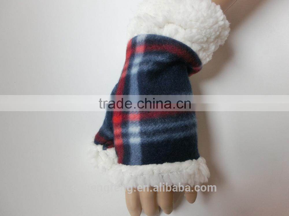 2016 fingerless warm women gloves with fur