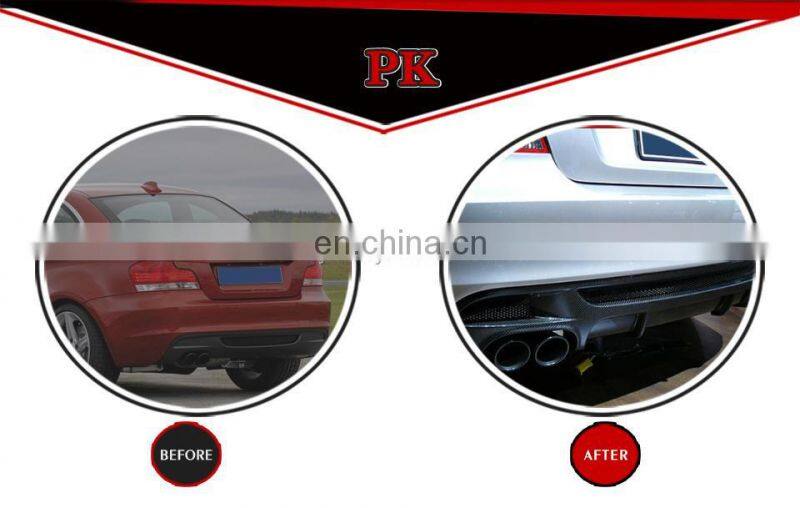 Black Painted FRP Rear Bumper Lip Quad Pipes for BMW E82 E88 125i 128i 135i M Sport 2012-2013