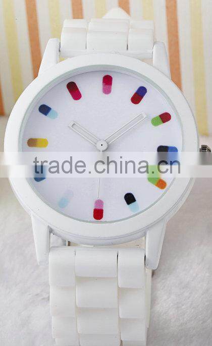 high quality japan movement jelly silicone wristband watch