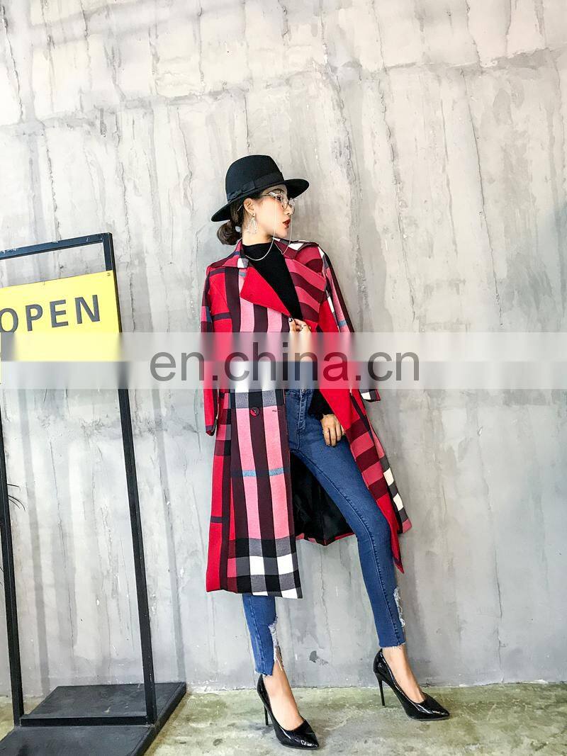 custom brandHot Selling In Stock Amazon Style Hot Sale High Quality New Color Matching Autumn Fashion Long Elegant Women Coat