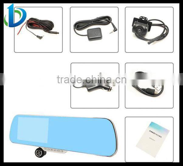5 inch screen android rearview mirror with gps camera