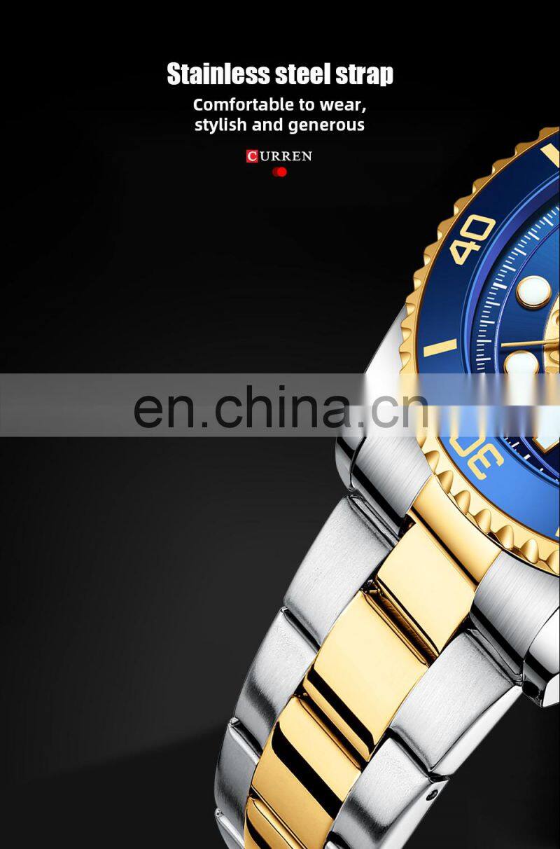CURREN 8412 Men Watch Fashion Stainless Steel Quartz Casual Date Business Male Wristwatches