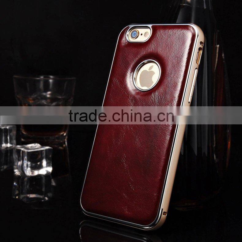 High-grade retro cow leather men cell phone case leather mobile phone case for iphone 6S cheap phone cases