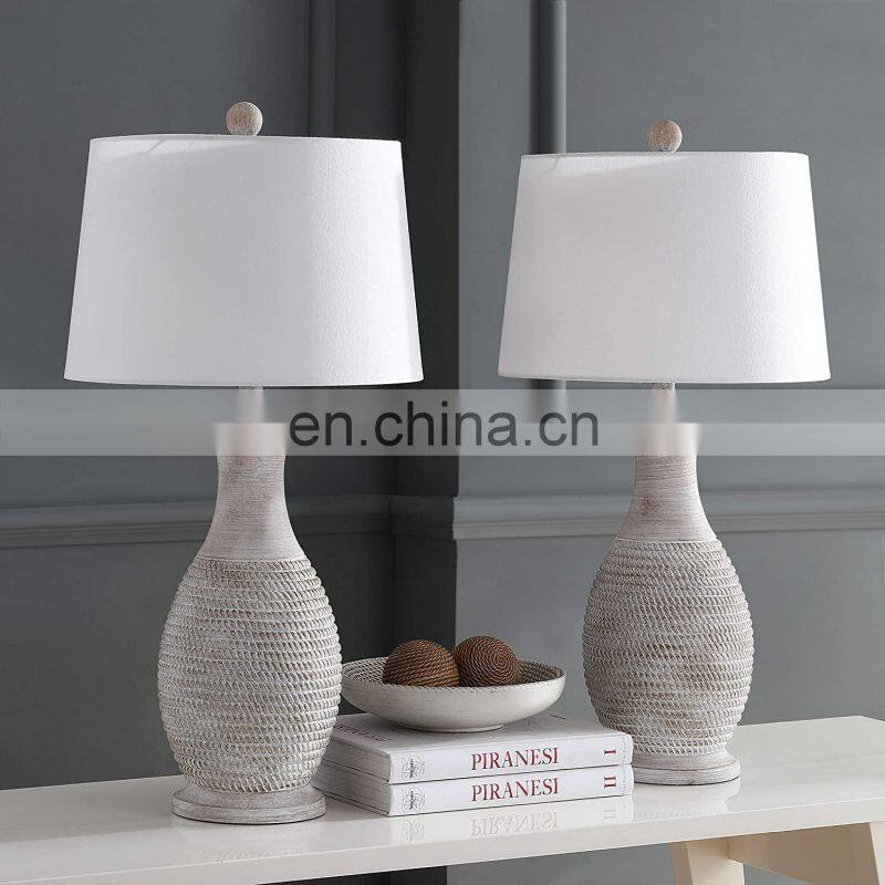 Hot sell American Vintage table lights for living room hotel home decoration top white pot ceramic table lamp