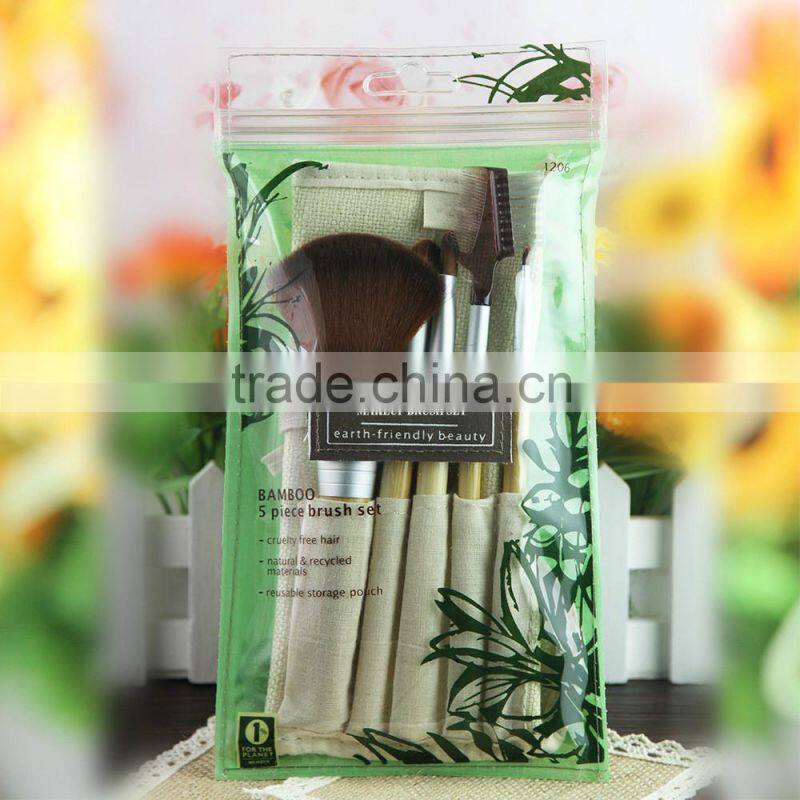 Bamboo handle synthetic hair makeup brushes set,private label cosmetics makeup