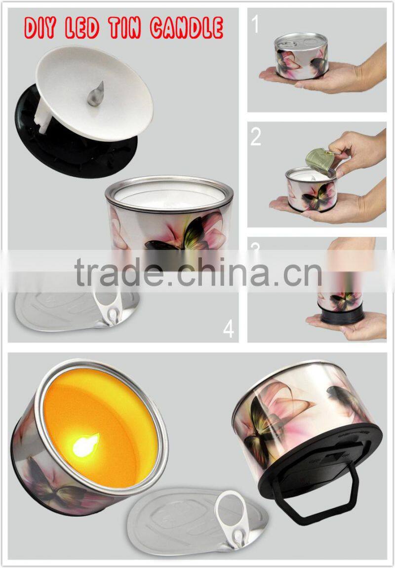LED flameless candle in can, CE, ROHS passed Candle gift