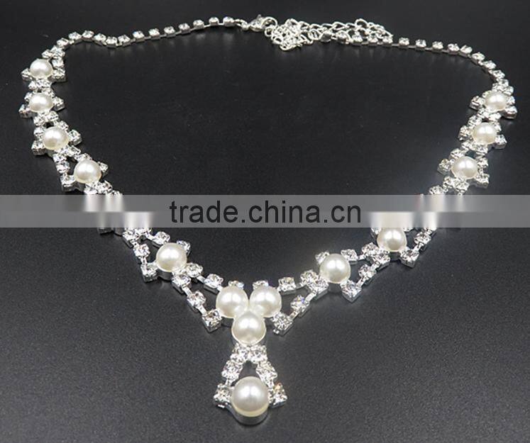 European and American Fashion Simple Imitation Pearl Women Necklace Set