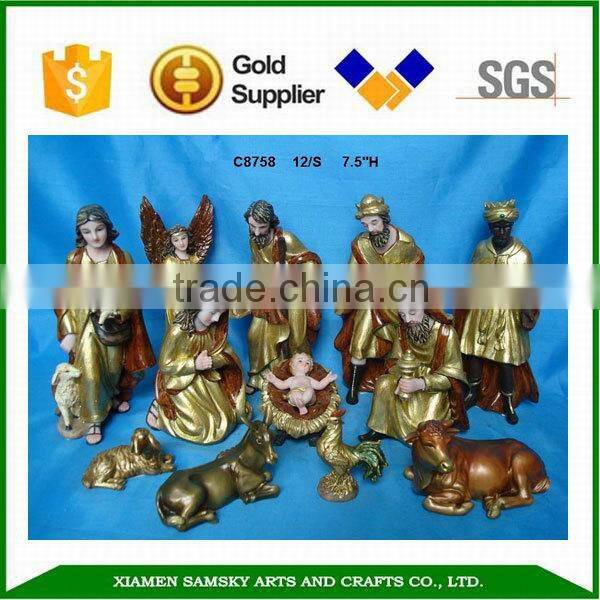 Polyresin hand painting native american nativity sets for Chrismas