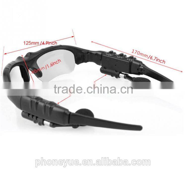 2016 newest handfree call music sport stereo wireless bluetooth headset sunglasses