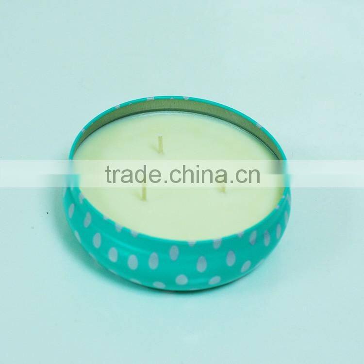 paraffin wax scented tin candle with metal lid