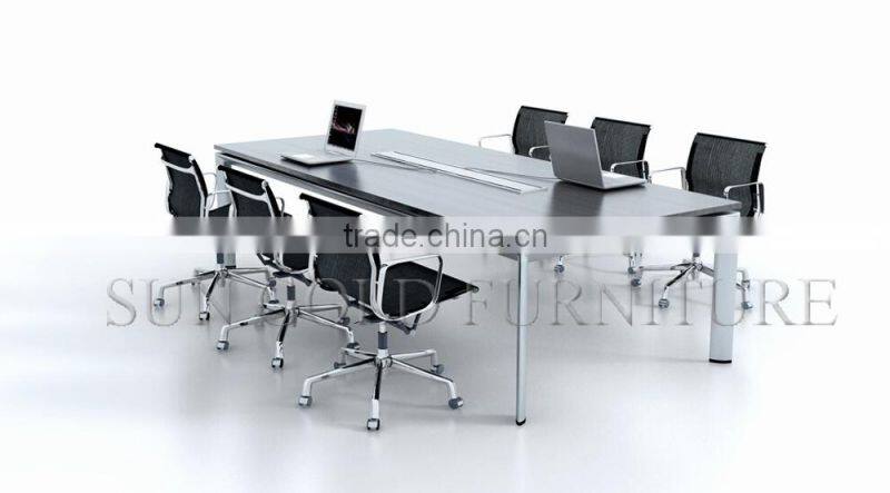 Plywood made Rectangular Boardroom table with Veneer surfaced (SZ-MT083)