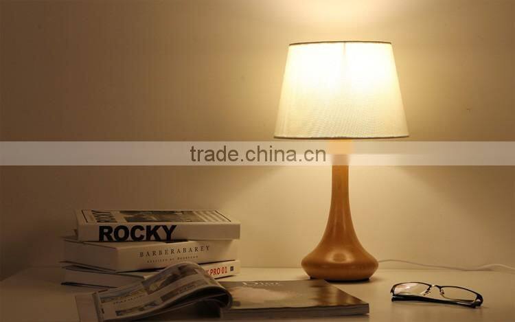 Modern Fabric Shade Wood Table Lamp LED Wood table lamp JK-879-18 LED Wood table Light