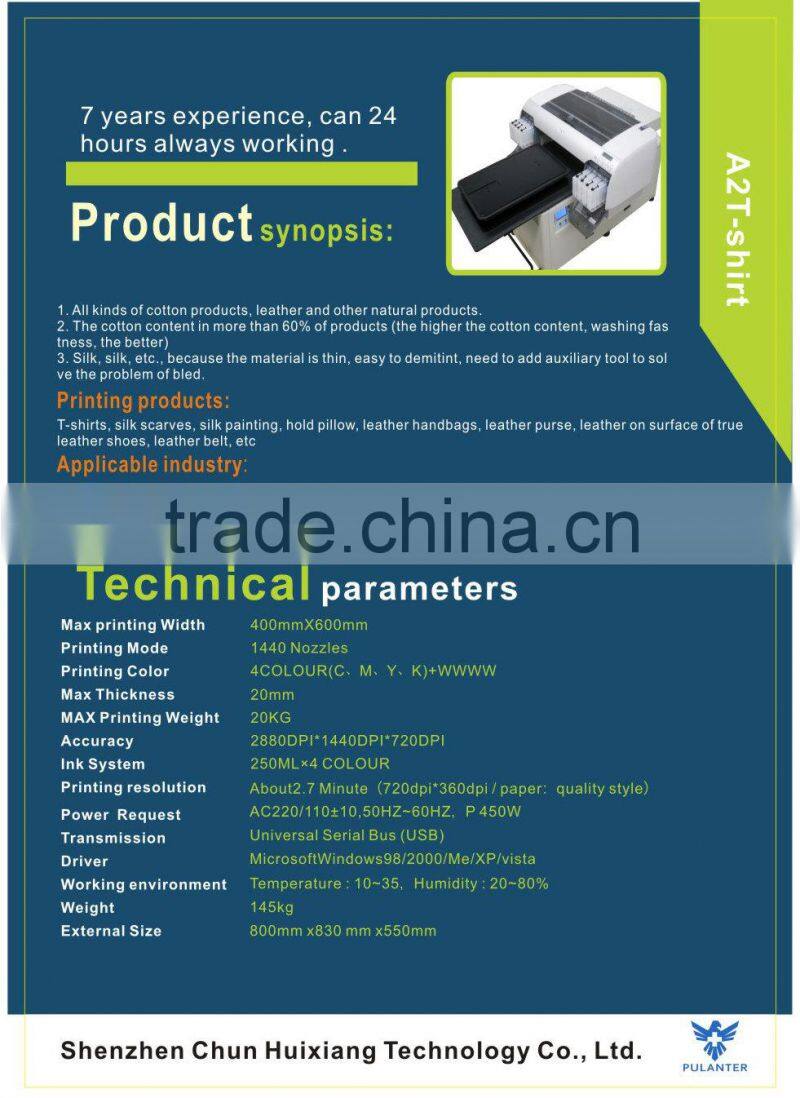 Shenzhen factory make suit family DTG printer store DTG printer