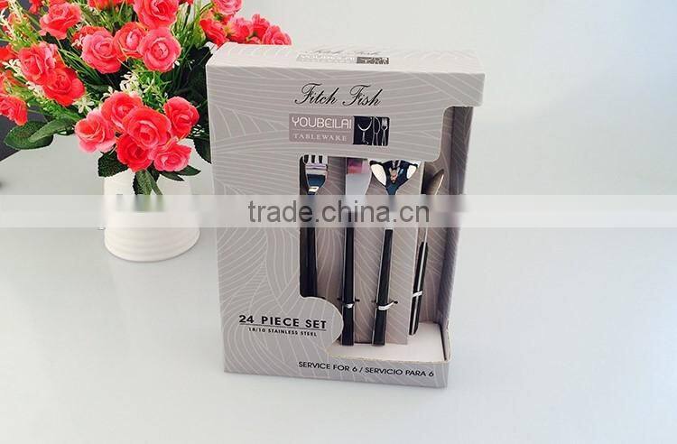 black wooden handle cultery set 5208