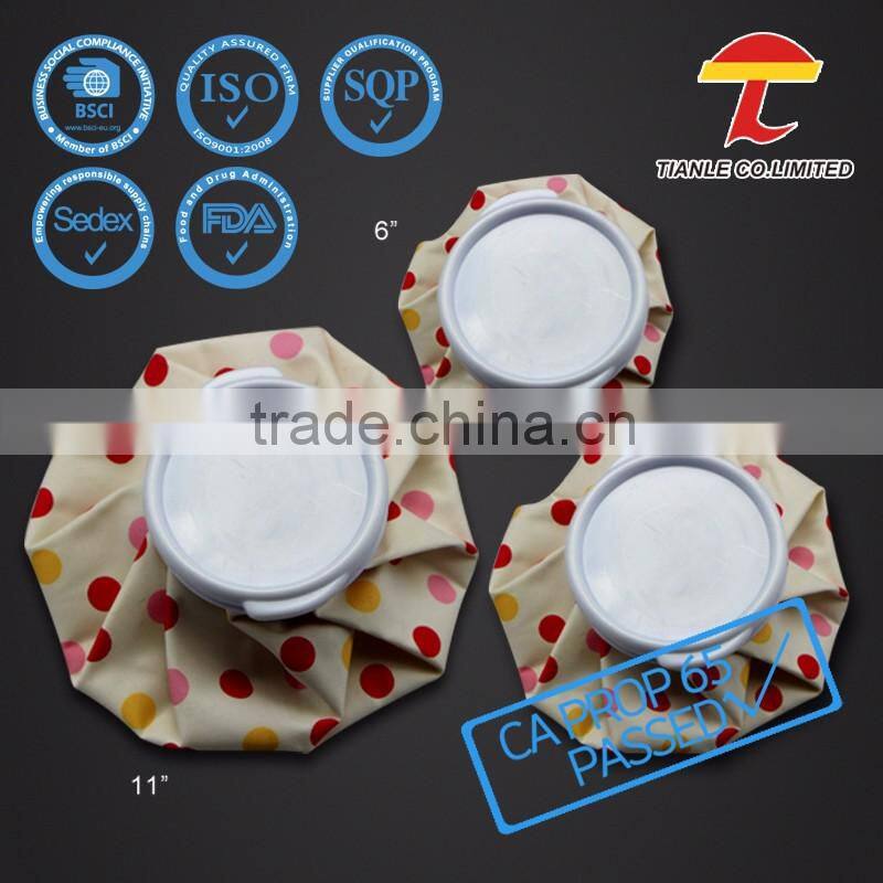 Dots pattern printed cloth ice cooler bag