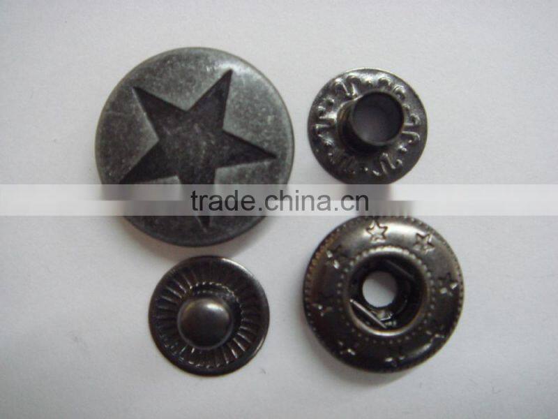 17mm metal brass 4-part oeko-tex snap button