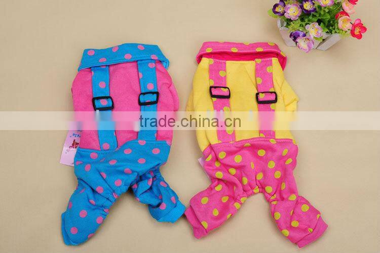 Little Dots Suspender Trousers for Dog, Teddy Pet Wear, Autumn&Winter Dog Clothes 1/3
