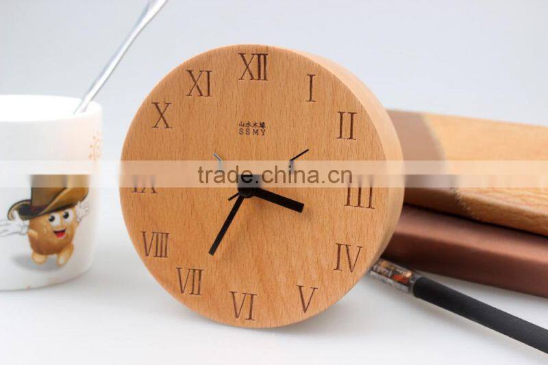 Shanshui DRZ006 Manufacturer's modern desktop clock wholesale table with wood material