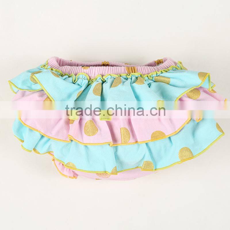 2015 new style baby cotton polka dot ruffle bloomers for kids