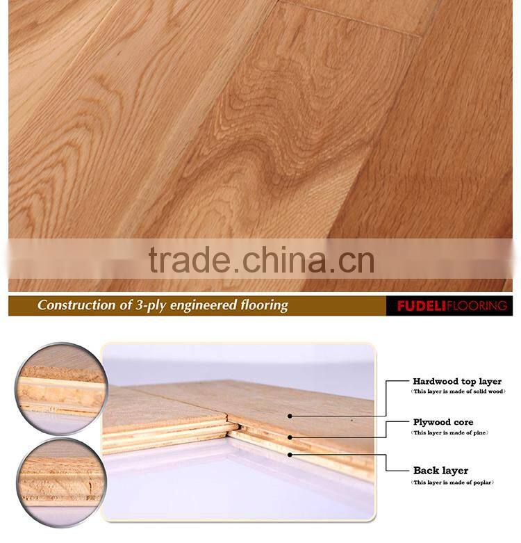 Best seller Formaldehyde E1 grade IAF Certified Luxury 3-ply engineered oak flooring