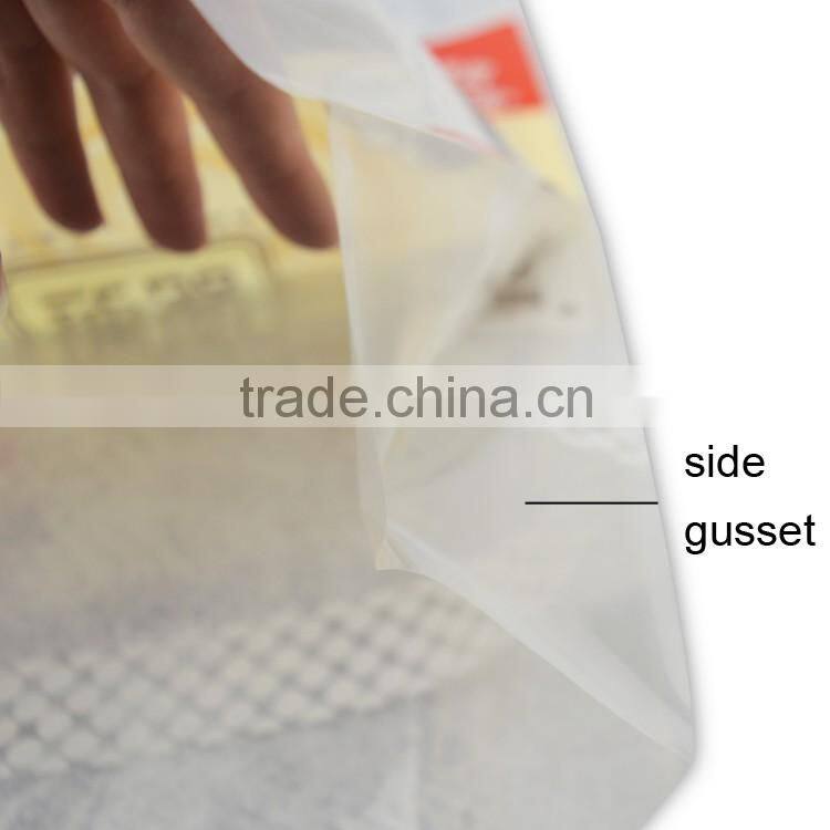 factory wholesale custom size side gusset plastic packing bag for tissue with custom printing