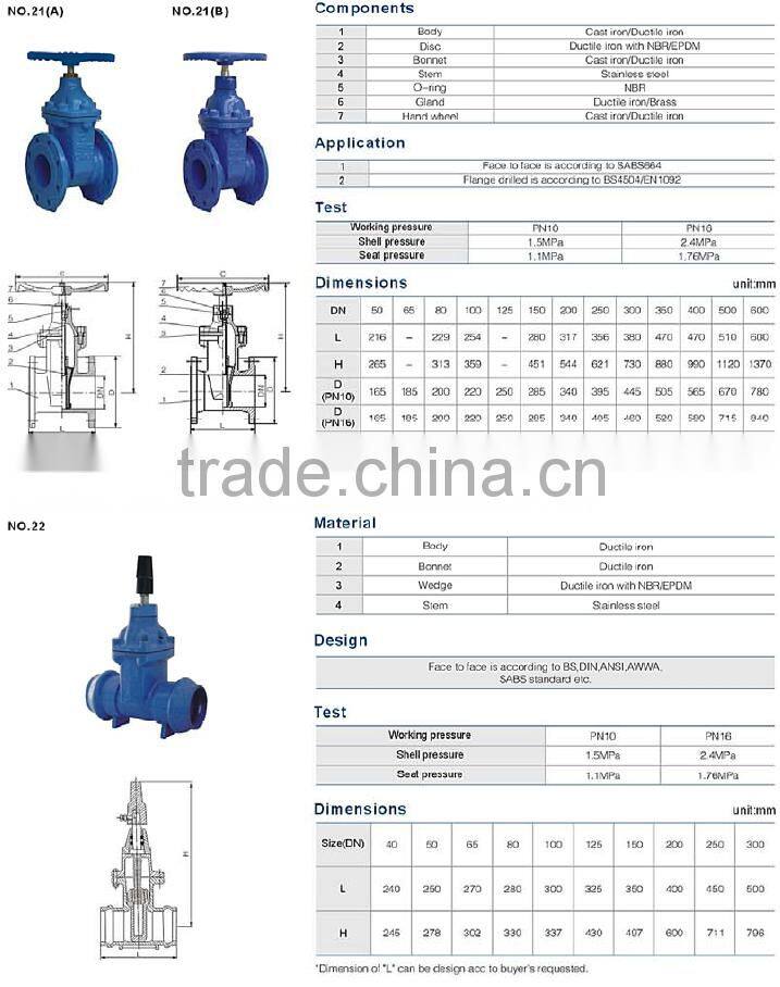 OEM Chinese factory JIS DPS non rising stem Gate Valve