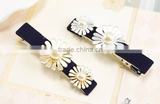 fashion lovely decorative flower pearls hair clip hair accessory