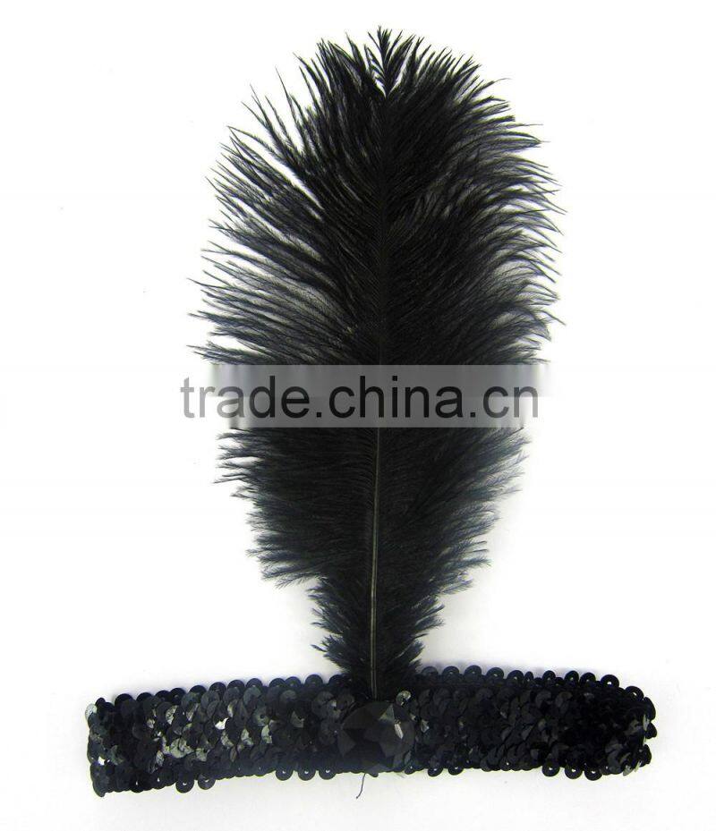 1920S feather flapper headpiece gatsby charleston fancy dress costume accessory