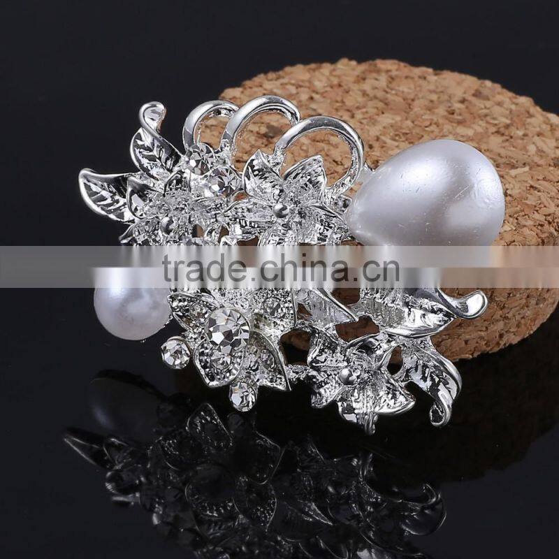 Rhinestone Scarf Buckle,Beaded Flower Brooch Pin,Wedding Invitation Crystal Brooch