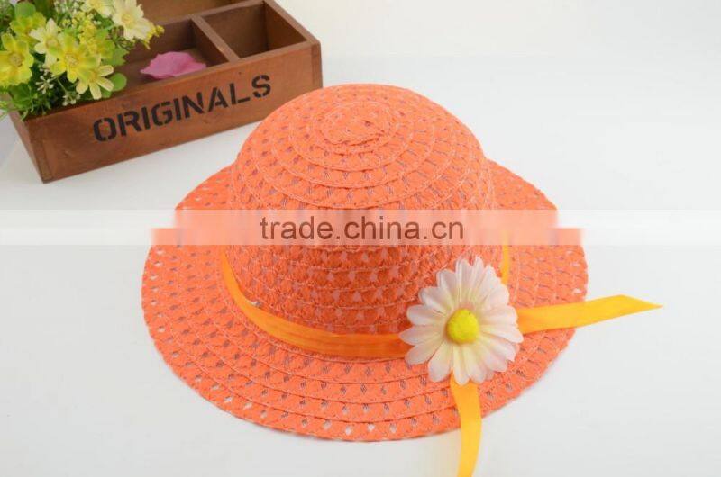 Sunflower Children Straw Hat,Wholesale Crochet Straw Hat For Chirldren